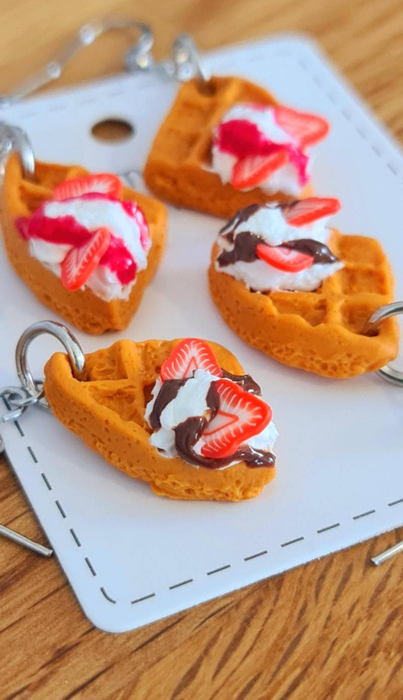 Waffelohrringe Mit Erdbeeren von 1000ideeregalo