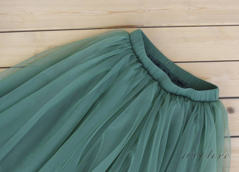 Knielanger Waldgrüner Kurzer Tüllrock, Erwachsene Frauen Brautjungfer Maßgefertigte Größe von 1000love