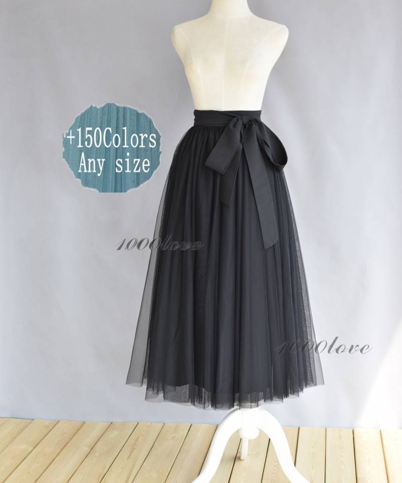 Schwarzes Tüllrockkleid Für Erwachsene, 3-Lagiges Benutzerdefinierte Jede Größe von 1000love