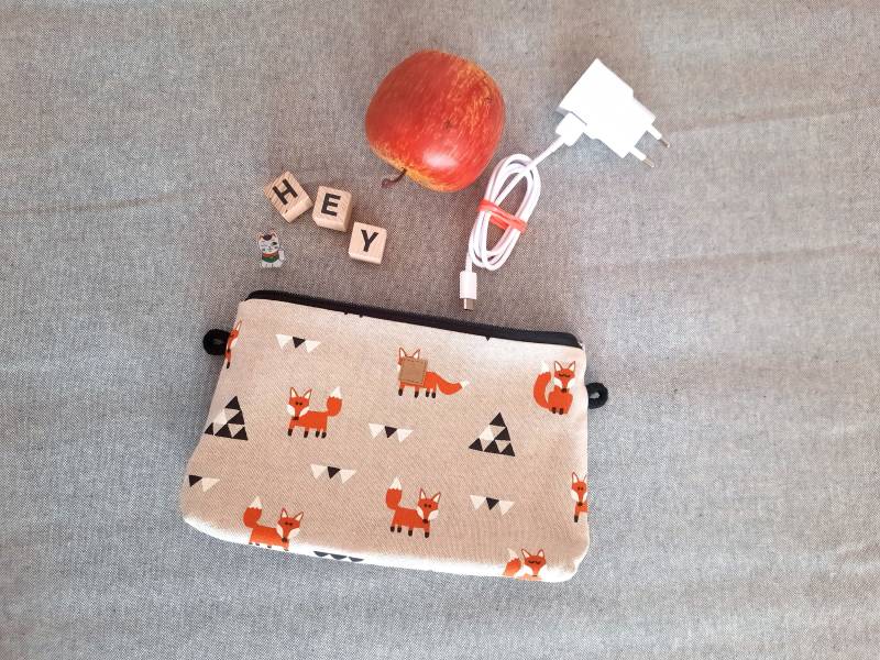 Kosmetiktasche Stifteetui Fuchs Dreiecke von 1000undeinenaht