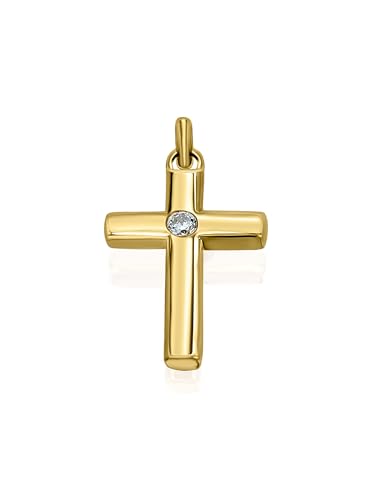 1001 JEWELS 0,03 ct Diamant Brillant Anhänger aus 585 Gelbgold von 1001 JEWELS