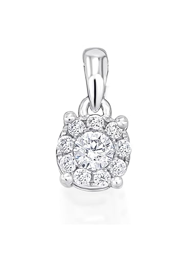 1001 JEWELS 0,15 ct Diamant Brillant Invisible Anhänger aus 585 Weißgold von 1001 JEWELS