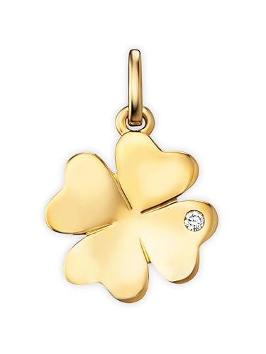 1001 JEWELS 0.01 ct Diamant Brillant Kleeblatt Anhänger aus 585 Gelbgold von 1001 JEWELS