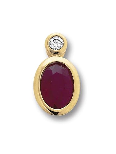 1001 JEWELS 0.02 ct Diamant Brillant Rubin Anhänger aus 585 Gelbgold von 1001 JEWELS