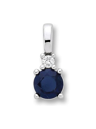 1001 JEWELS 0.02 ct Diamant Brillant Safir Anhänger aus 585 Weißgold von 1001 JEWELS