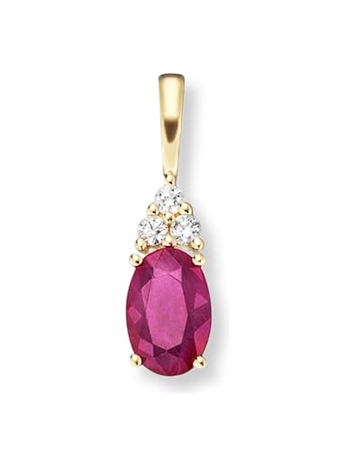 1001 JEWELS 0.04 ct Diamant Brillant Rubin Anhänger aus 585 Gelbgold von 1001 JEWELS