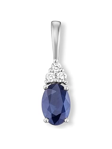 1001 JEWELS 0.04 ct Diamant Brillant Safir Anhänger aus 585 Weißgold von 1001 JEWELS