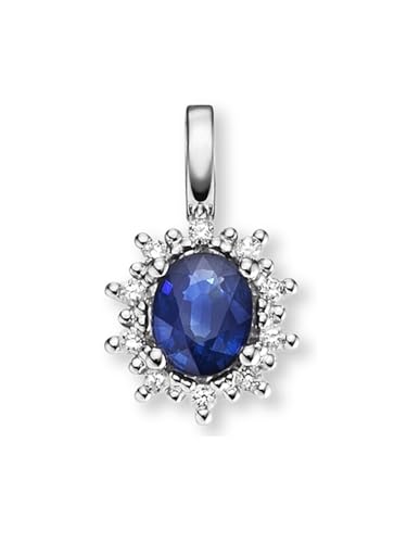 1001 JEWELS 0.05 ct Diamant Brillant Safir Anhänger aus 585 Weißgold von 1001 JEWELS