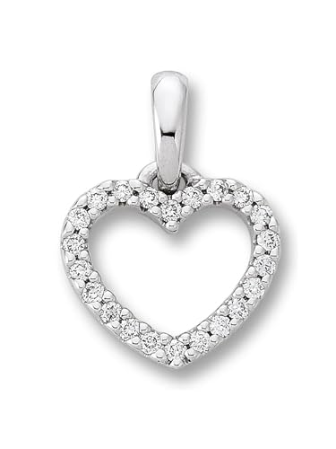 1001 JEWELS 0.11 ct Diamant Brillant Herz Anhänger aus 585 Weißgold von 1001 JEWELS