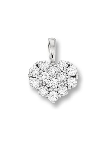1001 JEWELS 0.18 ct Diamant Brillant Herz Anhänger aus 585 Weißgold von 1001 JEWELS