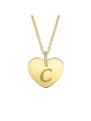 1001 JEWELS Herz mit Gravur C Buchstaben Anhänger aus 333 Gelbgold von 1001 JEWELS