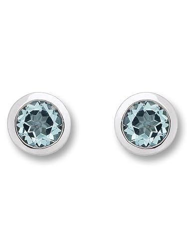 Blau Topas Zarge Ohrringe Ohrstecker aus 333 Weißgold Blau Topas Zarge Ohrringe Ohrstecker aus 333 Weißgold von 1001 JEWELS
