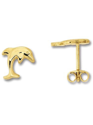 Delfin Ohrringe Ohrstecker aus 333 Gelbgold von 1001 JEWELS