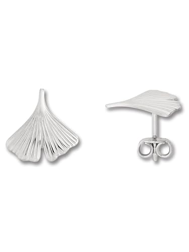 Ginkgoblatt Ohrringe Ohrstecker aus 925 Silber von 1001 JEWELS