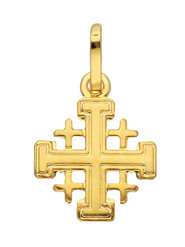 Gold Kreuz Anhänger Jerusalem 14 k 585 Gelbgold von 1001 JEWELS