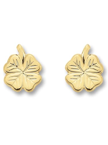Kleeblatt Ohrringe Ohrstecker aus 333 Gelbgold von 1001 JEWELS