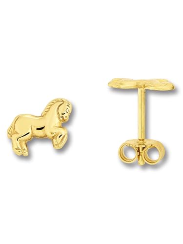 Pferd Ohrringe Ohrstecker aus 333 Gelbgold von 1001 JEWELS