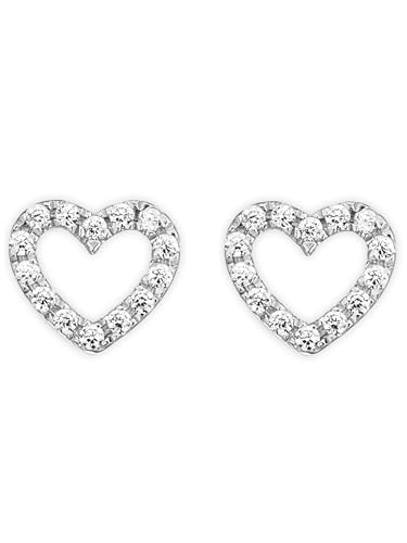 Zirkonia Herz Ohrringe Ohrstecker aus 925 Silber Zirkonia Herz Ohrringe Ohrstecker aus 925 Silber von 1001 JEWELS