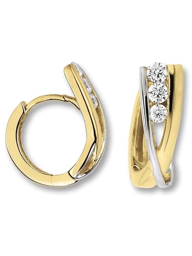 Zirkonia Ohrringe Creolen aus 333 Gelbgold Zirkonia Ohrringe Creolen aus 333 Gelbgold von 1001 JEWELS