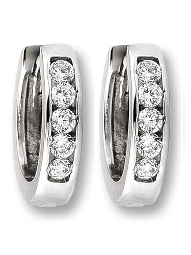 Zirkonia Ohrringe Creolen aus 333 Weißgold Zirkonia Ohrringe Creolen aus 333 Weißgold von 1001 JEWELS