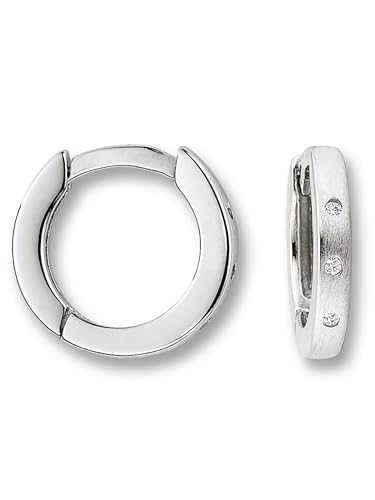 Zirkonia Ohrringe Creolen aus 925 Silber Ø 12,0 x 1,9 mm Zirkonia Ohrringe Creolen aus 925 Silber Ø 12,0 x 1,9 mm von 1001 JEWELS