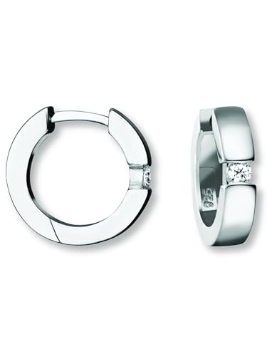 Zirkonia Ohrringe Creolen aus 925 Silber Ø 15,6 x 3,7 mm Zirkonia Ohrringe Creolen aus 925 Silber Ø 15,6 x 3,7 mm von 1001 JEWELS
