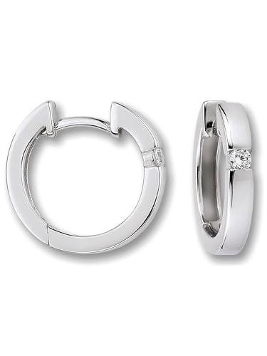 Zirkonia Ohrringe Creolen aus 925 Silber Ø 2,7 x 15,7 mm von 1001 JEWELS