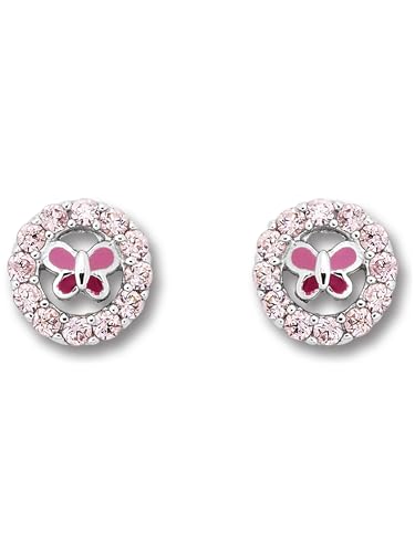 Zirkonia Schmetterling Ohrringe Ohrstecker aus 925 Silber von 1001 JEWELS