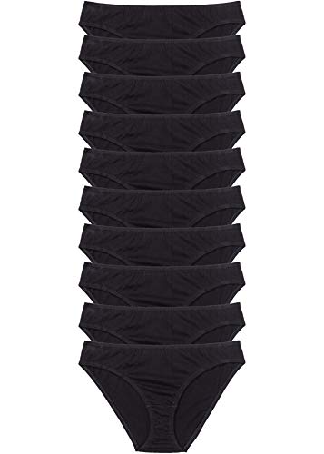 1001-kleine-Sachen 10er-Pack Damenslips Sophia 2" Slip im Multipack Unterhosen in 5 schwarz, Größe 36/38, 40/42, 44/46, 48/50, 52/54 (48/50) von 1001-kleine-Sachen