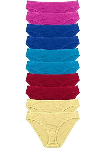 1001-kleine-Sachen 10er-Pack Damenslips Sophia Slip im Multipack aus Baumwolle Unterhosen in 5 Farben, Größe 36/38, 40/42, 44/46, 48/50, 52/54 (40/42) von 1001-kleine-Sachen