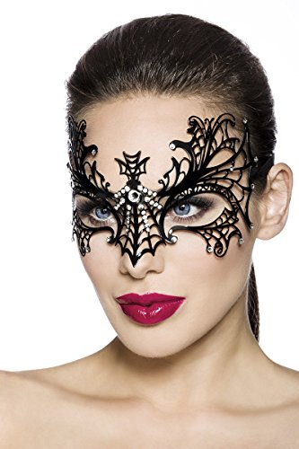 1001-kleine-Sachen Venezianische Maske Fledermaus mit Strass-Steinen Karneval Metallmaske in schwarz von 1001-kleine-Sachen