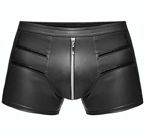 1001-kleine-Sachen at Boxer-Short H006 Herren Boxershort Wetlook-Short Herrenslip Unterhosen in schwarz von Noir Handmade Dessous (L=6) von 1001-kleine-Sachen