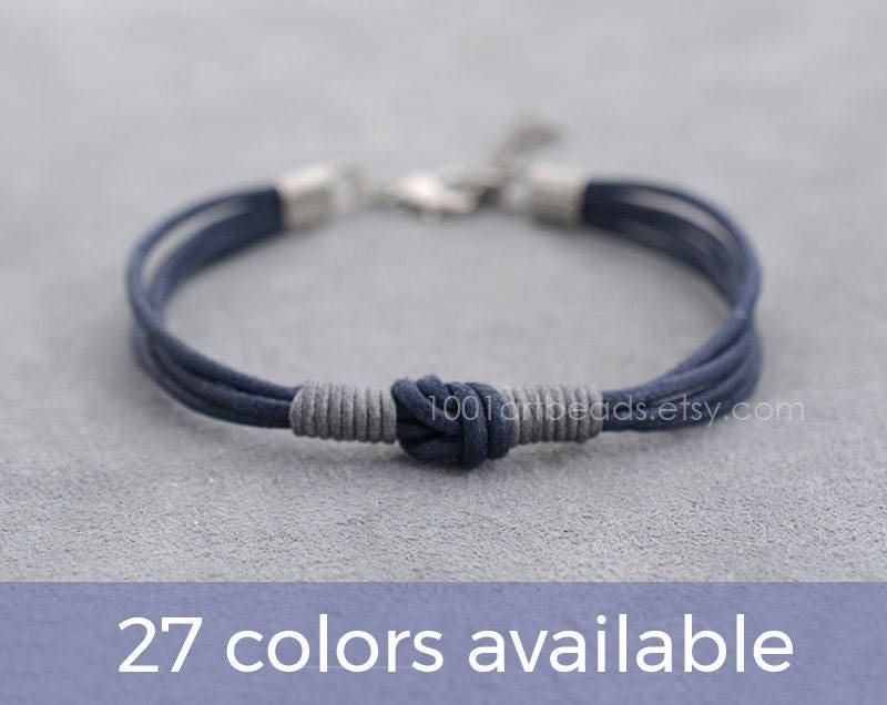 Herren Knoten Armband | Geschenk Freund Freundin 2. Jahrestag Baumwolle Jubiläum Baumwollkordel Auf Großer Distanz von 1001ArtBeads