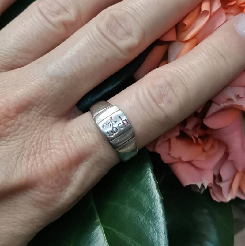 "1930S Deutscher Silber Art Deco Ring, "Isch" Größe 9" von 100Saints