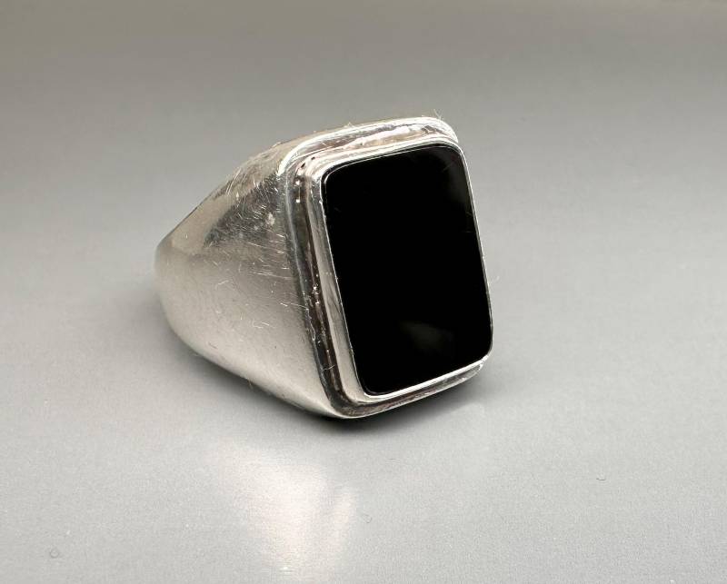 Vintage Siegelring Aus 835 Silber Mit Onyx von 100Saints