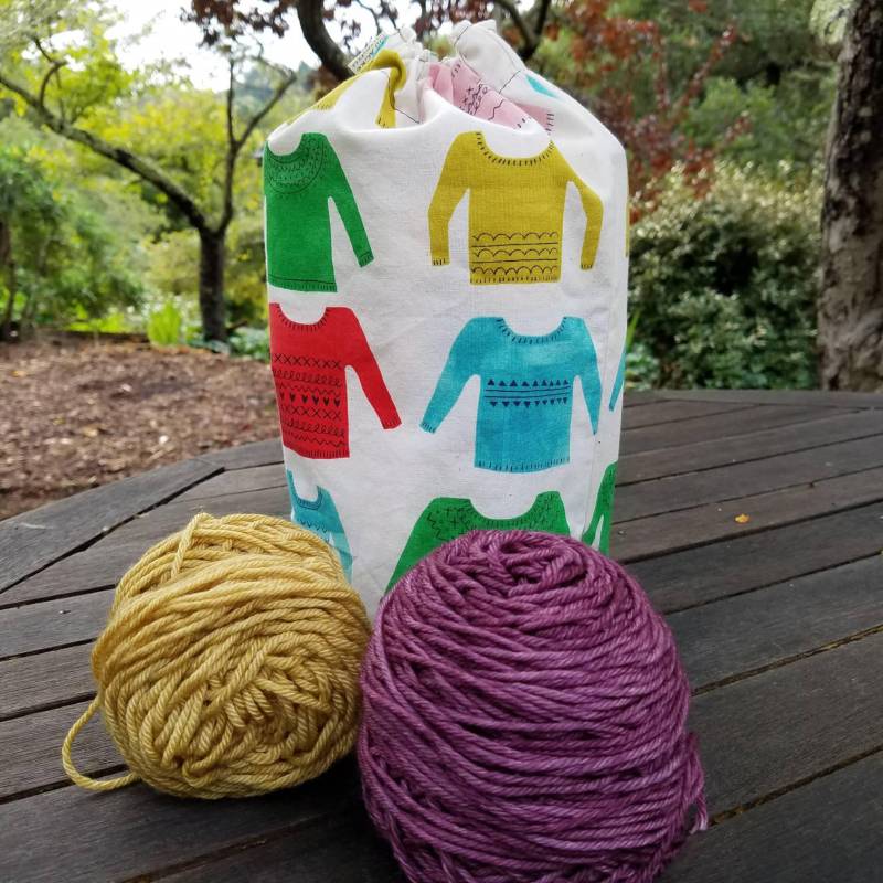 Lieblings-Pullover-Kordelzug Stricken Tasche, Gehäkelte Geschenk Für Stricker, Baumwolle Und Stahl Noel Kollektion von 100acreCo