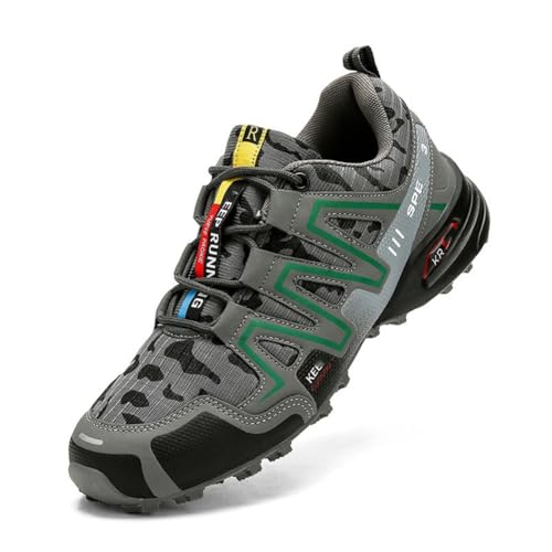 100junzidao Bergsteigerstiefel Damen rutschfeste Wander-Trekkingschuhe Modische Reparatur-Freizeit-Trainingsschuhe Leicht Atmungsaktiv Grau 39 von 100junzidao