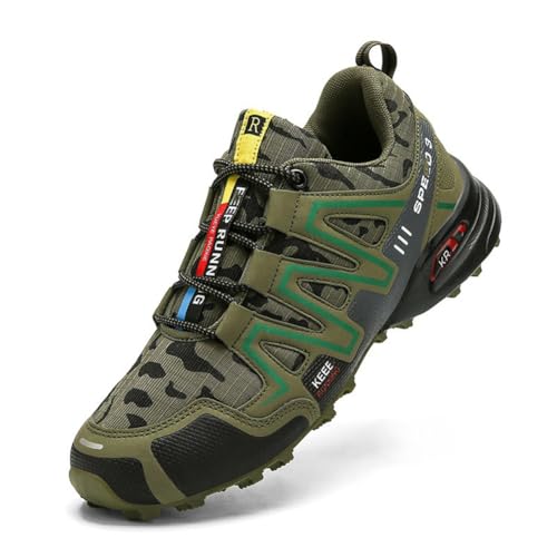 100junzidao Bergsteigerstiefel Damen rutschfeste Wander-Trekkingschuhe Modische Reparatur-Freizeit-Trainingsschuhe Leicht Atmungsaktiv Grün 38 von 100junzidao
