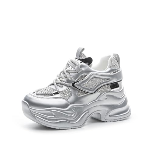 100junzidao Dad Schuhe Damen Strass Casual Dickes Profil Plateau Walking Schuhe Schnür Mesh Atmungsaktiv Bequem Leicht Lauf Sneaker 100junzidao Dad Schuhe Damen Strass Casual Dickes Profil Plateau Walking Schuhe Schnür Mesh Atmungsaktiv Bequem Leicht Lauf Sneaker von 100junzidao