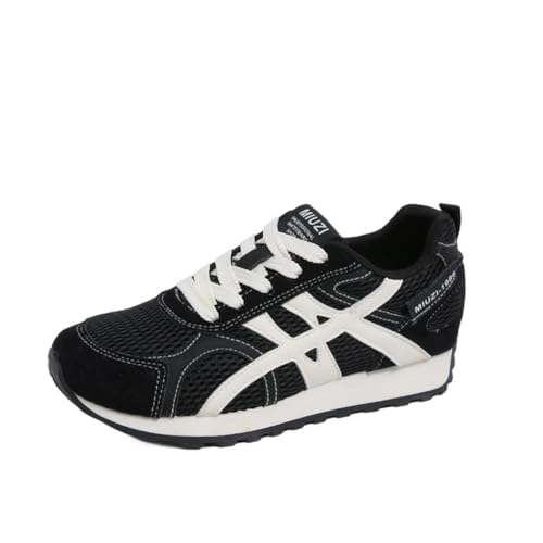 100junzidao Damen 3CM Platform Sneakers Leichte Bequeme Sportschuhe Rutsch Schmutzresistent im Walking-Shoe Stil für Casual Alle Jahreszeiten von 100junzidao