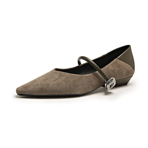 100junzidao Damen Ballett-Schuhe Französisch Pointed Toe Low Heeled Flach Gericht Schuhe Hundert Bequem rutschfest Elegantes Bankett Hochzeit Kleid Pumpen Braun 39 100junzidao Damen Ballett-Schuhe Französisch Pointed Toe Low Heeled Flach Gericht Schuhe Hundert Bequem rutschfest Elegantes Bankett Hochzeit Kleid Pumpen Braun 39 von 100junzidao