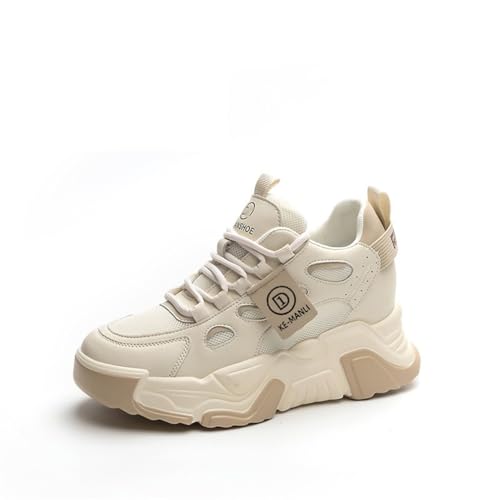 100junzidao Damen Dad Schuhe Leder Plateauschuhe Casual Atmungsaktive Mesh Laufschuhe Schnürschuhe Bequeme Dicke Sohle Leichte Jogging Sneaker 100junzidao Damen Dad Schuhe Leder Plateauschuhe Casual Atmungsaktive Mesh Laufschuhe Schnürschuhe Bequeme Dicke Sohle Leichte Jogging Sneaker von 100junzidao