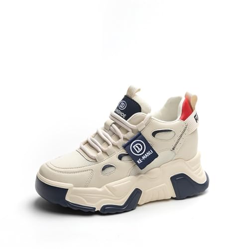 100junzidao Damen Dad Schuhe Leder Plateauschuhe Casual Atmungsaktive Mesh Laufschuhe Schnürschuhe Bequeme Dicke Sohle Leichte Jogging Sneaker 100junzidao Damen Dad Schuhe Leder Plateauschuhe Casual Atmungsaktive Mesh Laufschuhe Schnürschuhe Bequeme Dicke Sohle Leichte Jogging Sneaker von 100junzidao