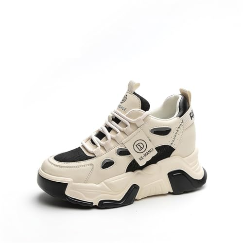100junzidao Damen Dad Schuhe Leder Plateauschuhe Casual Atmungsaktive Mesh Laufschuhe Schnürschuhe Bequeme Dicke Sohle Leichte Jogging Sneaker 100junzidao Damen Dad Schuhe Leder Plateauschuhe Casual Atmungsaktive Mesh Laufschuhe Schnürschuhe Bequeme Dicke Sohle Leichte Jogging Sneaker von 100junzidao