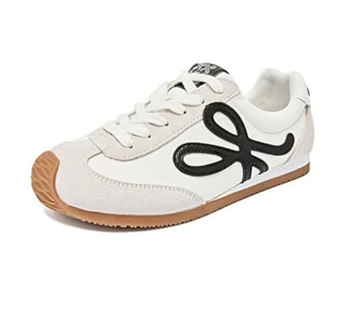 100junzidao Damen Laufschuhe mit Dicker Sohle Plateau Schnürung Bequeme Tennis und Freizeitschuhe leichte atmungsaktive Schuhe mit erhöhtem Absatz im Retro Ballettschuh Stil 100junzidao Damen Laufschuhe mit Dicker Sohle Plateau Schnürung Bequeme Tennis und Freizeitschuhe leichte atmungsaktive Schuhe mit erhöhtem Absatz im Retro Ballettschuh Stil von 100junzidao