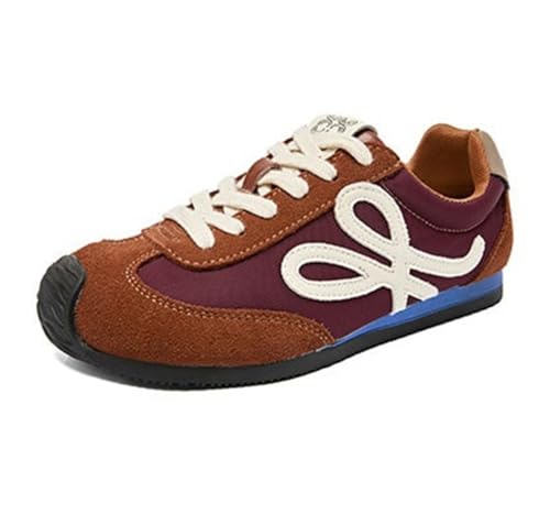 100junzidao Damen Laufschuhe mit Dicker Sohle Plateau Schnürung Bequeme Tennis und Freizeitschuhe leichte atmungsaktive Schuhe mit erhöhtem Absatz im Retro Ballettschuh Stil 100junzidao Damen Laufschuhe mit Dicker Sohle Plateau Schnürung Bequeme Tennis und Freizeitschuhe leichte atmungsaktive Schuhe mit erhöhtem Absatz im Retro Ballettschuh Stil von 100junzidao