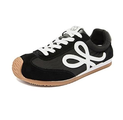 100junzidao Damen Laufschuhe mit Dicker Sohle Plateau Schnürung Bequeme Tennis und Freizeitschuhe leichte atmungsaktive Schuhe mit erhöhtem Absatz im Retro Ballettschuh Stil 100junzidao Damen Laufschuhe mit Dicker Sohle Plateau Schnürung Bequeme Tennis und Freizeitschuhe leichte atmungsaktive Schuhe mit erhöhtem Absatz im Retro Ballettschuh Stil von 100junzidao