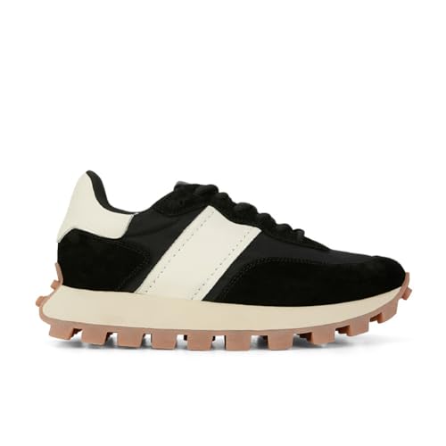 100junzidao Damen-Laufschuhe mit Farbblock-Design und weicher Plateausohle, Freizeitschuhe, modische Trainings- und Walking-Schuhe aus Wildleder mit Farbblock-Design Blau 36 von 100junzidao