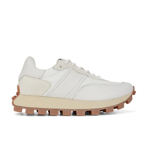 100junzidao Damen-Laufschuhe mit Farbblock-Design und weicher Plateausohle, Freizeitschuhe, modische Trainings- und Walking-Schuhe aus Wildleder mit Farbblock-Design Weiß 35 von 100junzidao