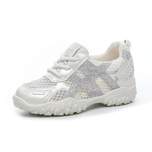 100junzidao Damen Perforierte Plateform Sneakers Atmungsaktives Mesh Höhenerhöhende Schuhe Lässige Sportliche Wanderschuhe mit Gepolsterten Einlagen und Fußgewölbeunterstützung von 100junzidao